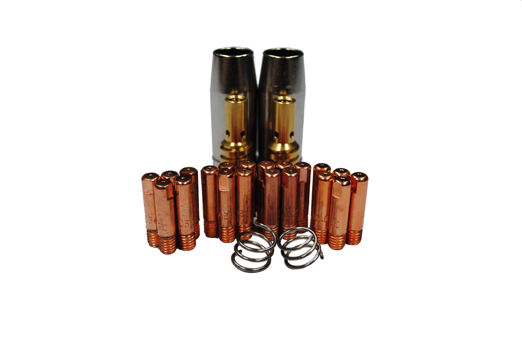MIG Torch Ergoplus 15 Consumables Kit, 26 Pack, Original Trafimet